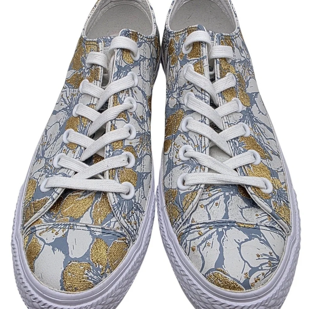 CONVERSE x Patbo leather floral metallic gold Chuck Taylors SIZE 8 womens - Picture 1 of 5